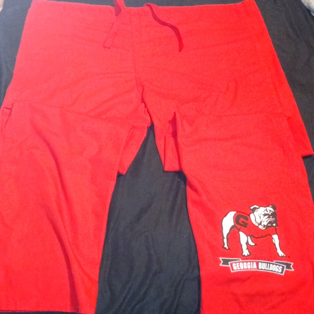 Mens Red UGA Scrubs